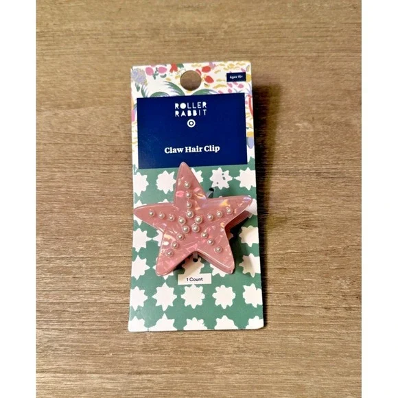 Roller Rabbit x Target Starfish Claw Clip Orange Hair Clip Beach Style NEW - Picture 4 of 4